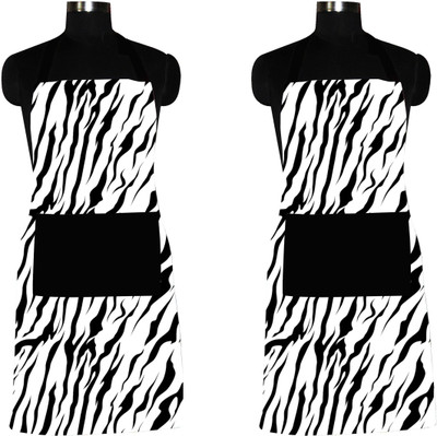 AIRWILL Cotton Home Use Apron - Free Size(White, Black, Pack of 2)