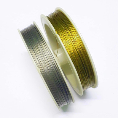 Crafto Beading Wire for Jewellery Making Golden and Silver Combo 1 Pcs Each