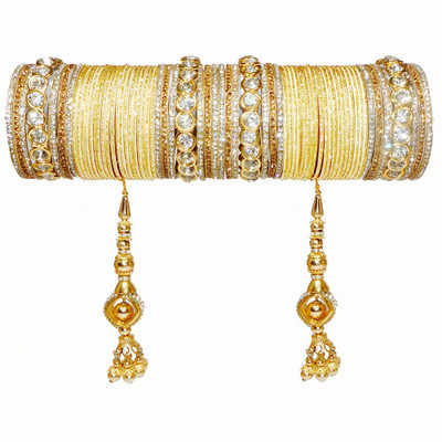 RENOY Metal Zircon Bangle Set(Pack of 66)