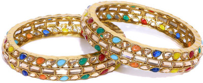 Divastri Copper Gold-plated Bangle Set(Pack of 2)