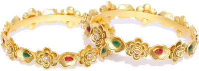 Divastri Copper Gold-plated Bangle Set(Pack of 2)