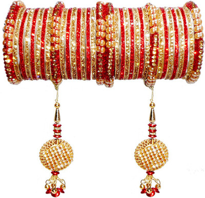 PRETTY GEMS Metal Zircon Bangle Set(Pack of 34)