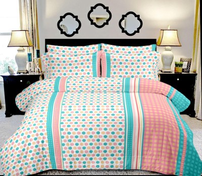 V.R.ENTERPRISES 144 TC Cotton Double Self Design Flat Bedsheet(Pack of 1, Multicolor)