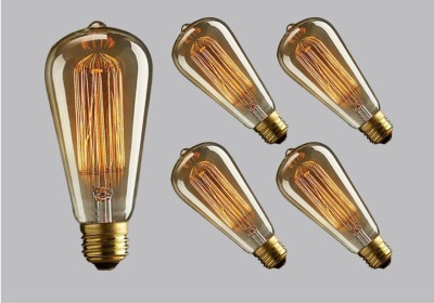 Hybrix 40 W Decorative E27 Decorative Bulb(Gold, Pack of 5)
