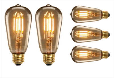 Hybrix 4 W Basic Decorative E27 LED Bulb(Gold, Pack of 5)