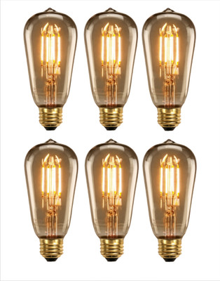 Hybrix 4 W Basic Decorative E27 LED Bulb(Gold, Pack of 6)