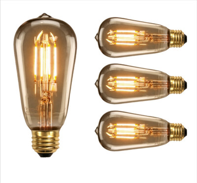 Hybrix 4 W Basic Decorative E27 LED Bulb(Gold, Pack of 4)
