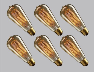 Hybrix 40 W Decorative E27 Decorative Bulb(Gold, Pack of 6)