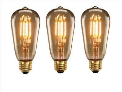 Hybrix 4 W Basic Decorative E27 LED Bulb(Gold, Pack of 3)