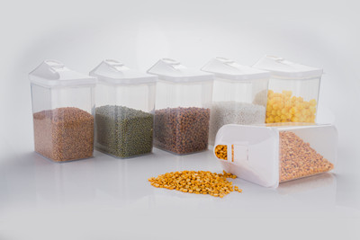 Analog Kitchenware Polypropylene Grocery Container  - 1700 ml(Pack of 6, White)