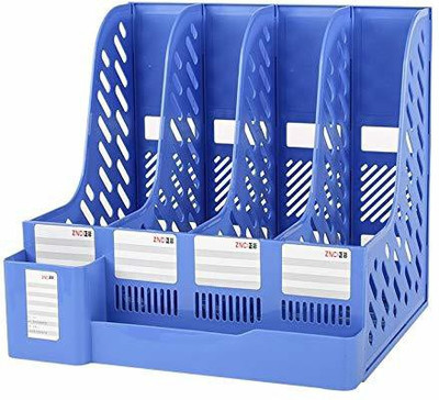 rujave 6 Compartments plastic file folder(Blue)