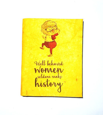 Cutrunn Hand Made A5 Diary Unrulled 100 Pages(Yellow)
