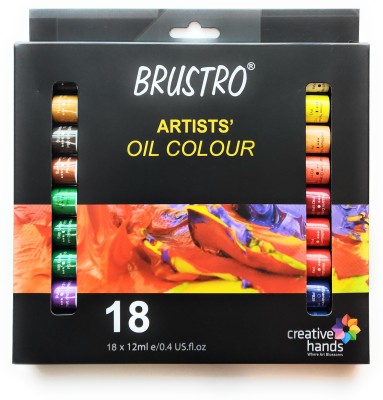 BRuSTRO Artists’ Oil Colour Set of 18 Colours X 12ML Tubes(Set of 18, White, Multicolor)