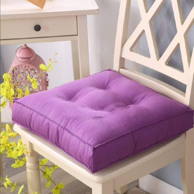 Relaxfeel Cotton Solid Chair Pad Pack of 1(puple)