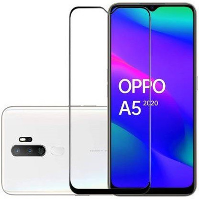 HOBBYTRONICS Edge To Edge Tempered Glass for OPPO A5(Pack of 1)