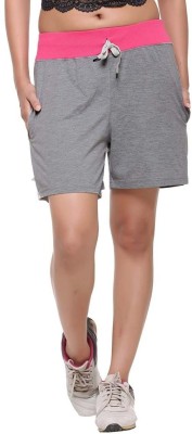 KEX Color Block Women Grey Regular Shorts