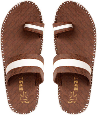 STYLE HEIGHT Men Flip Flops(Brown , 10)