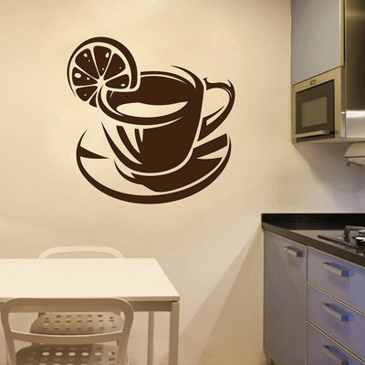 fuzzy 55 cm Coffee Self Adhesive Sticker(Pack of 1)