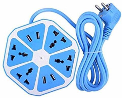 IDRISI CRAFT UH-22 Hexagon Electrical Extension Cord With USB(Multicolor)