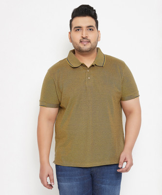 Instafab Plus Solid Men Polo Neck Green T-Shirt