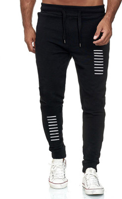 Tripr Printed Men Black Track Pants