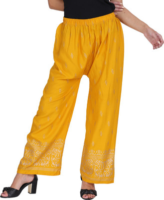 mgrandbear Flared Women Yellow Trousers