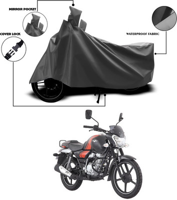 SEBONGO Waterproof Two Wheeler Cover for Bajaj(V12, Grey)