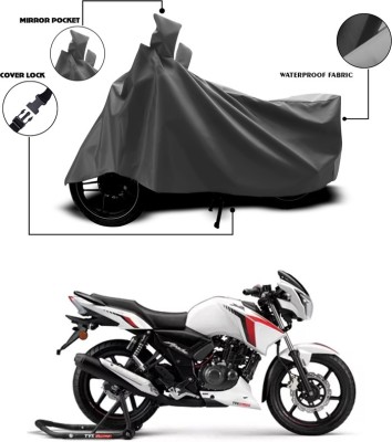 SEBONGO Waterproof Two Wheeler Cover for TVS(Apache RTR 160, Grey)