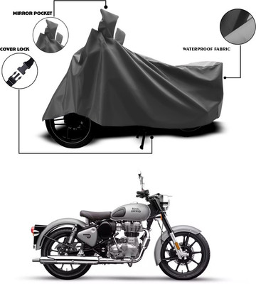 ANTHUB Waterproof Two Wheeler Cover for Royal Enfield(Bullet 350, Grey)