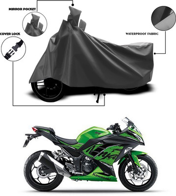 SEBONGO Waterproof Two Wheeler Cover for Kawasaki(Ninja 300, Grey)