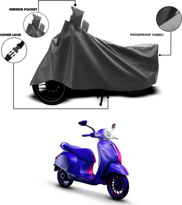 ANTHUB Waterproof Two Wheeler Cover for Bajaj(Chetak, Grey)