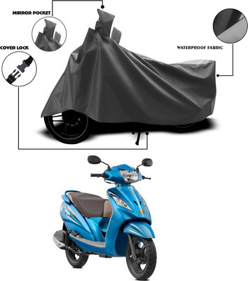 SEBONGO Waterproof Two Wheeler Cover for TVS(Wego, Grey)