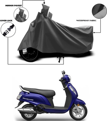 SEBONGO Waterproof Two Wheeler Cover for Suzuki(Access 125, Grey)