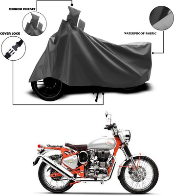 ANTHUB Waterproof Two Wheeler Cover for Royal Enfield(Bullet Trials 350, Grey)