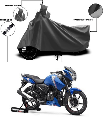 SEBONGO Waterproof Two Wheeler Cover for TVS(Apache RTR 160, Grey)