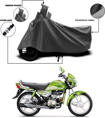 SEBONGO Waterproof Two Wheeler Cover for Hero(HF Deluxe Eco, Grey)
