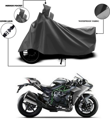 ANTHUB Waterproof Two Wheeler Cover for Kawasaki(Ninja H2, Grey)