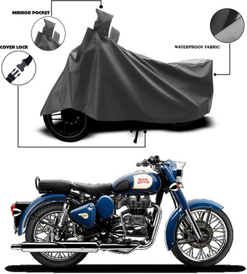 ANTHUB Waterproof Two Wheeler Cover for Royal Enfield(Bullet 350, Grey)