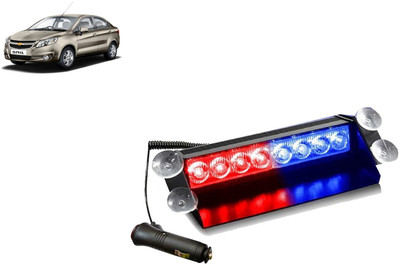 MADMEX 8 LED Red Blue Police Flasher Light for Chevrlet sail Interior Light Car LED for Chevrolet (12 V, 35 W)(Sail, Pack of 1)