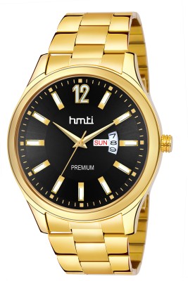 HMTI 1034 Black Original Gold Plated Day And Date Functioning Analog Watch - For Men Analog Watch  - For Men