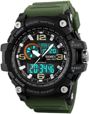 Nakshu 1144_GREEN Sport Watch 1144 - GREEN & BLACK Chronograph ANALOG - DIGITAL WATCH Analog-Digital Watch - For Men