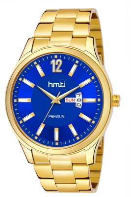 HMTI 1033 Blue Original Gold Plated Day And Date Functioning Analog Watch - For Men Analog Watch  - For Men