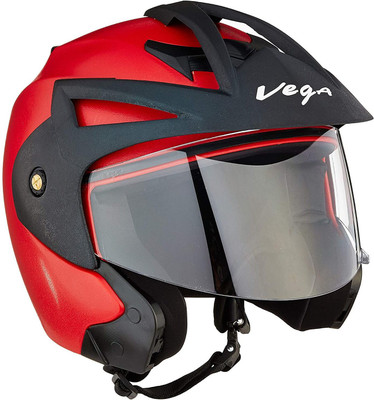 VEGA CRUX OPEN FACE RED Motorbike Helmet(Red)