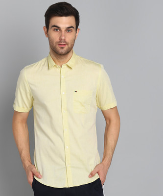peter-england-men-checkered-casual-yellow-shirt