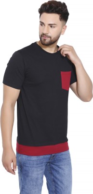 UMRAVATI FASHION Solid Men Round Neck Black T-Shirt