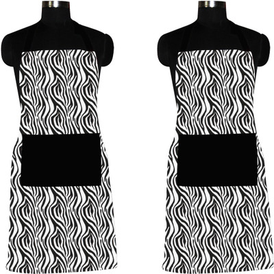 Flipkart SmartBuy Cotton Home Use Apron - Free Size(Black, White, Pack of 2)