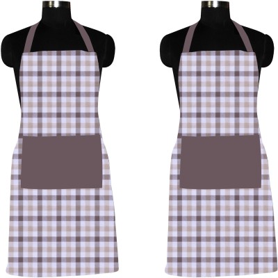 AIRWILL Cotton Home Use Apron - Free Size(Grey, Beige, Pack of 2)