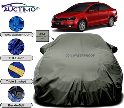 AUCTIMO Car Cover For Skoda Rapid (With Mirror Pockets)(Green)