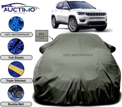 AUCTIMO Car Cover For Jeep Compass (With Mirror Pockets)(Green)