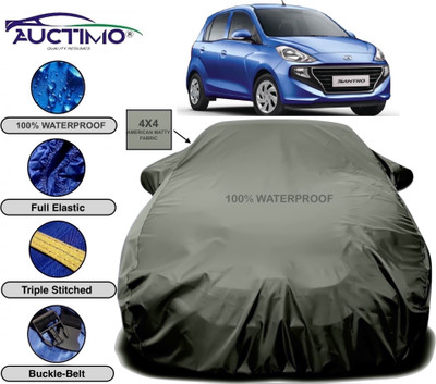 AUCTIMO Car Cover For Hyundai Santro (With Mirror Pockets)(Grey)